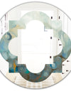 Blue and Bronze Dots On Glass II - Modern Round or Oval Wall Mirror - Quatrefoil