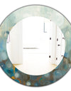 Blue and Bronze Dots On Glass II - Modern Mirror - Oval or Round Wall Mirror