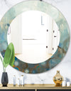 Blue and Bronze Dots On Glass II - Modern Mirror - Oval or Round Wall Mirror
