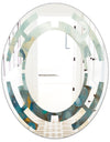 Blue and Bronze Dots On Glass II - Modern Round or Oval Wall Mirror - Space