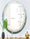 Blue and Bronze Dots On Glass II - Modern Round or Oval Wall Mirror - Triple C