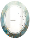 Blue and Bronze Dots On Glass II - Modern Round or Oval Wall Mirror - Triple C