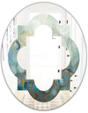 Blue and Bronze Dots On Glass II - Modern Round or Oval Wall Mirror - Quatrefoil