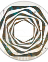 Blue and Bronze Dots on Glass III - Modern Round or Oval Wall Mirror - Whirl