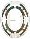 Blue and Bronze Dots on Glass III - Modern Round or Oval Wall Mirror - Space