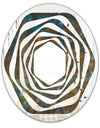 Blue and Bronze Dots on Glass III - Modern Round or Oval Wall Mirror - Whirl