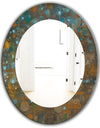 Blue and Bronze Dots On Glass IV - Traditional Mirror - Oval or Round Wall Mirror