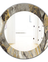 Painted Gold Stone - Traditional Mirror - Frameless Oval or Round Wall Mirror