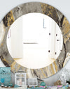 Painted Gold Stone - Traditional Mirror - Frameless Oval or Round Wall Mirror