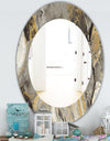 Painted Gold Stone - Traditional Mirror - Frameless Oval or Round Wall Mirror