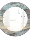 Rock Teal Panel I - Modern Mirror - Oval or Round Wall Mirror