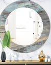 Rock Teal Panel I - Modern Mirror - Oval or Round Wall Mirror