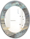 Rock Teal Panel I - Modern Mirror - Oval or Round Wall Mirror
