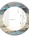 Rock Teal Panel II - Modern Mirror - Frameless Oval or Round Wall Mirror
