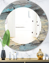 Rock Teal Panel II - Modern Mirror - Frameless Oval or Round Wall Mirror