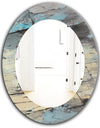 Rock Teal Panel II - Modern Mirror - Frameless Oval or Round Wall Mirror