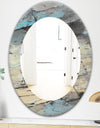 Rock Teal Panel II - Modern Mirror - Frameless Oval or Round Wall Mirror