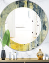 Yellow and Black Element - Modern Mirror - Oval or Round Wall Mirror