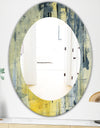 Yellow and Black Element - Modern Mirror - Oval or Round Wall Mirror