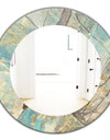 Mineral Landscape In Blue, Cream and Brown - Traditional Mirror - Oval or Round Wall Mirror