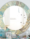Mineral Landscape In Blue, Cream and Brown - Traditional Mirror - Oval or Round Wall Mirror
