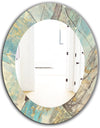 Mineral Landscape In Blue, Cream and Brown - Traditional Mirror - Oval or Round Wall Mirror