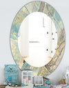 Mineral Landscape In Blue, Cream and Brown - Traditional Mirror - Oval or Round Wall Mirror