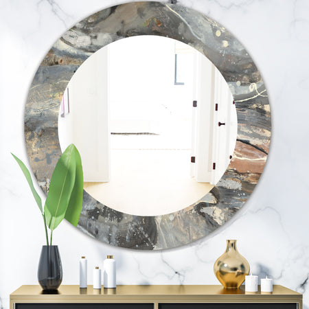 Fire and Ice Minerals VI - Modern Mirror - Frameless Oval or Round Wall Mirror