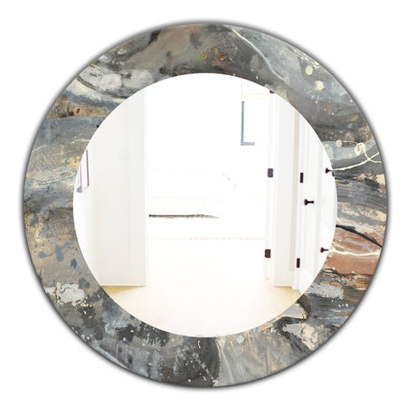 Fire and Ice Minerals VI - Modern Mirror - Frameless Oval or Round Wall Mirror