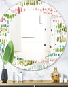 Mixed Green Geometric Pattern II - Modern Mirror - Oval or Round Wall Mirror