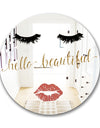 Fashion Glam Lips On Gold I - Modern Mirror - Oval and Circle Wall Mirror