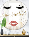 Fashion Glam Lips On Gold I - Modern Mirror - Oval and Circle Wall Mirror