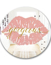 Fashion Glam Lips On Gold II - Modern Mirror - Oval and Circle Wall Mirror