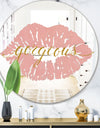 Fashion Glam Lips On Gold II - Modern Mirror - Oval and Circle Wall Mirror