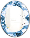 Indigo Watercolor Geometrical I - Mid-Century Mirror - Oval or Round Wall Mirror