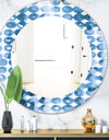 Indigo Watercolor Geometrical II - Mid-Century Mirror - Oval or Round Wall Mirror