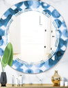 Indigo watercolor geometrical VI - Modern Round or Oval Wall Mirror - Triple C
