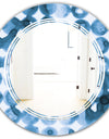 Indigo watercolor geometrical VI - Modern Round or Oval Wall Mirror - Triple C