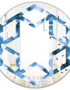 Indigo watercolor geometrical VI - Modern Round or Oval Wall Mirror - Hexagon Star