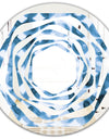 Indigo watercolor geometrical VI - Modern Round or Oval Wall Mirror - Whirl
