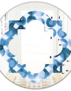 Indigo watercolor geometrical VI - Modern Round or Oval Wall Mirror - Quatrefoil