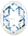 Indigo watercolor geometrical VI - Modern Round or Oval Wall Mirror - Hexagon Star