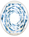 Indigo watercolor geometrical VI - Modern Round or Oval Wall Mirror - Whirl