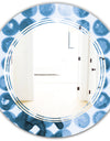 Indigo Watercolor Geometrical VII - Modern Round or Oval Wall Mirror - Triple C