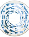Indigo Watercolor Geometrical VII - Modern Round or Oval Wall Mirror - Whirl