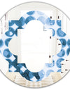 Indigo Watercolor Geometrical VII - Modern Round or Oval Wall Mirror - Quatrefoil