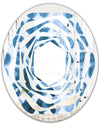 Indigo Watercolor Geometrical VII - Modern Round or Oval Wall Mirror - Whirl