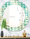 Turquoise Watercolor Geometrical V - Mid-Century Mirror - Oval or Round Wall Mirror