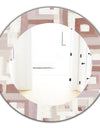 Pink Geometric Form Windows II - Modern Mirror - Frameless Oval or Round Wall Mirror
