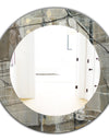 Grey Silver Geometric Composition - Modern Mirror - Oval or Round Wall Mirror